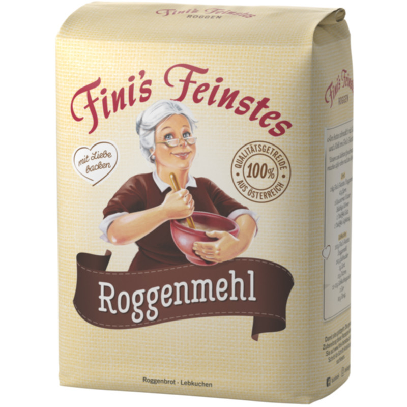 Fini´s Feinstes Roggenmehl Type 960 1 kg Kräftiges Roggenmehl für herzhaftes Brot und Gebäck